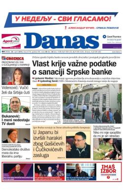 Danas - broj 6778, 20. apr 2016.