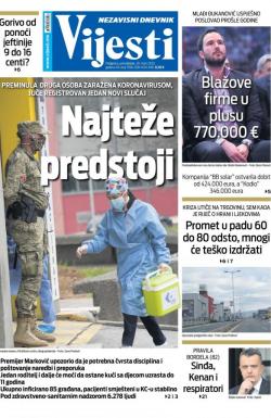 Vijesti - broj 7896, 30. mar 2020.