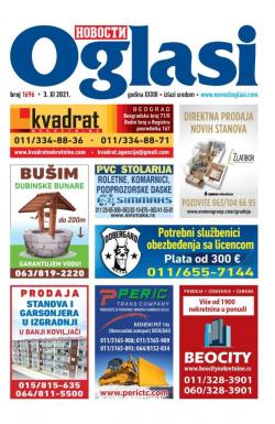 Novosti oglasi - broj 1696, 3. nov 2021.