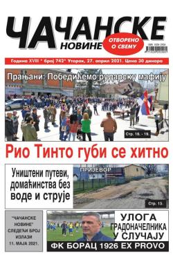 Čačanske novine - broj 742, 27. apr 2021.
