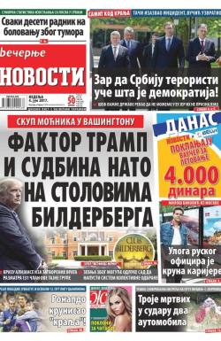 Večernje novosti - broj 2627, 4. jun 2017.