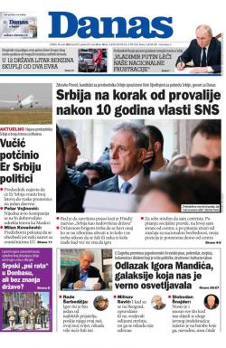Danas - broj 8933, 15. mar 2022.