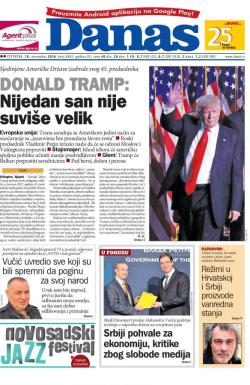 Danas - broj 6982, 10. nov 2016.