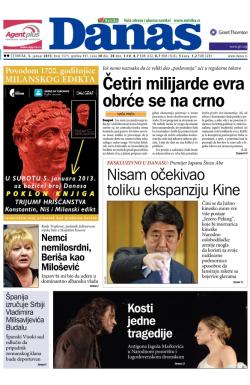Danas - broj 5575, 3. jan 2013.