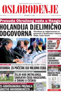 Oslobođenje - broj 24.289, 17. jul 2014.