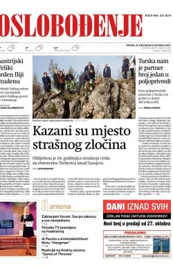 Oslobođenje - broj 25475, 27. okt 2017.