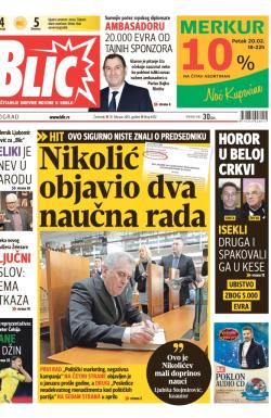 Blic - broj 6472, 19. feb 2015.