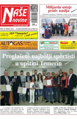 Naše novine, Temerin - broj 213, 15. feb 2013.