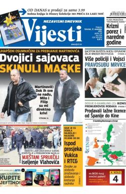 Vijesti - broj 6334, 12. nov 2015.