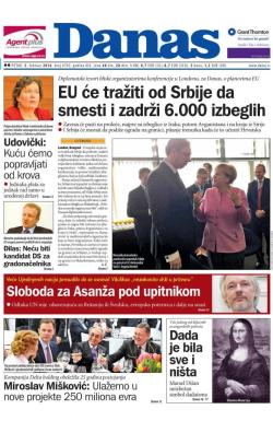 Danas - broj 6703, 5. feb 2016.