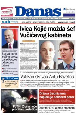 Danas - broj 6052, 25. apr 2014.