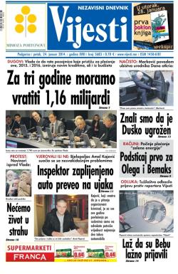 Vijesti - broj 5683, 24. jan 2014.