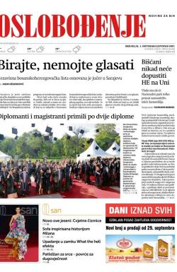 Oslobođenje - broj 25449, 1. okt 2017.