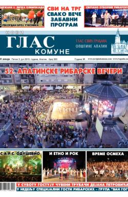 Novi glas komune, Apatin - broj 320, 3. jul 2015.
