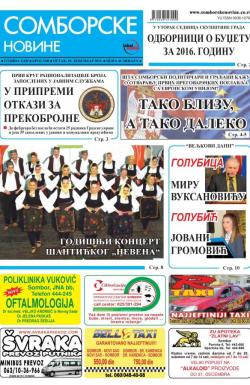Somborske novine - broj 3208, 18. dec 2015.