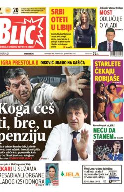 Blic - broj 6732, 9. nov 2015.