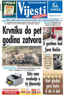 Vijesti - broj 5671, 12. jan 2014.