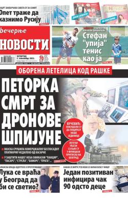 Večernje novosti - broj 4480, 3. nov 2022.