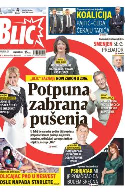 Blic - broj 6782, 29. dec 2015.