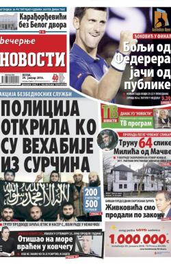 Večernje novosti - broj 1786, 29. jan 2016.