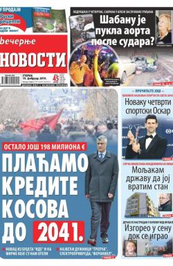 Večernje novosti - broj 3162, 19. feb 2019.