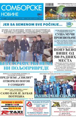 Somborske novine - broj 3380, 5. apr 2019.