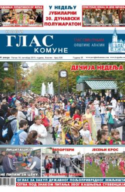 Novi glas komune, Apatin - broj 335, 16. okt 2015.