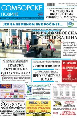Somborske novine - broj 3228, 6. maj 2016.