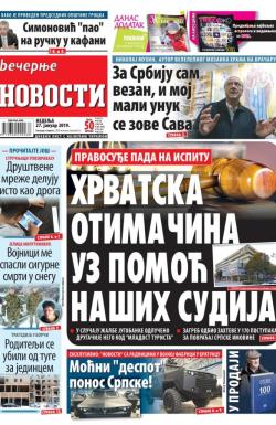 Večernje novosti - broj 3140, 27. jan 2019.