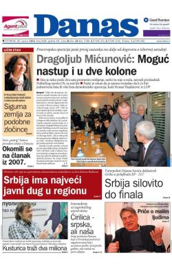Danas - broj 6688, 21. jan 2016.