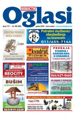 Novosti oglasi - broj 1737, 24. avg 2022.