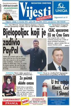 Vijesti - broj 5646, 15. dec 2013.