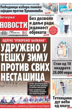 Večernje novosti - broj 4419, 3. sep 2022.