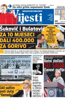 Vijesti - broj 6568, 8. jul 2016.