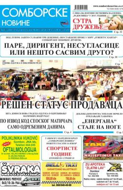 Somborske novine - broj 3212, 15. jan 2016.