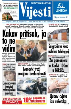 Vijesti - broj 5651, 20. dec 2013.
