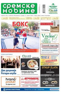 Sremske Novine - broj 3294, 17. apr 2024.