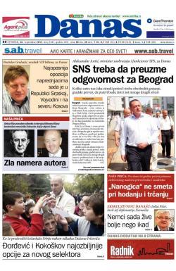 Danas - broj 5841, 26. sep 2013.