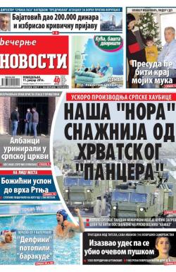 Večernje novosti - broj 1768, 11. jan 2016.