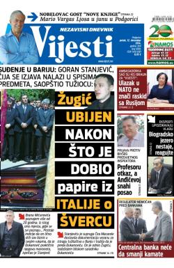 Vijesti - broj 6004, 12. dec 2014.