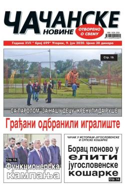 Čačanske novine - broj 699, 9. jun 2020.