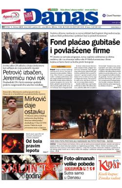 Danas - broj 5604, 1. feb 2013.