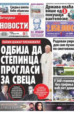 Večernje novosti - broj 3507, 7. feb 2020.