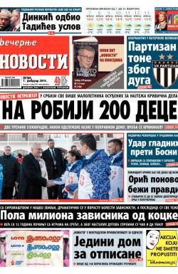 Večernje novosti - broj 1073, 7. feb 2014.
