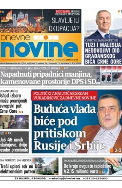 Dnevne novine - broj 2773, 1. sep 2020.