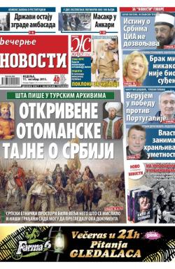 Večernje novosti - broj 1679, 11. okt 2015.
