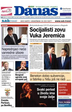 Danas - broj 5847, 2. okt 2013.