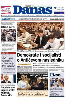 Danas - broj 5831, 16. sep 2013.