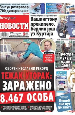 Večernje novosti - broj 4089, 29. sep 2021.