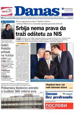 Danas - broj 6274, 3. dec 2014.